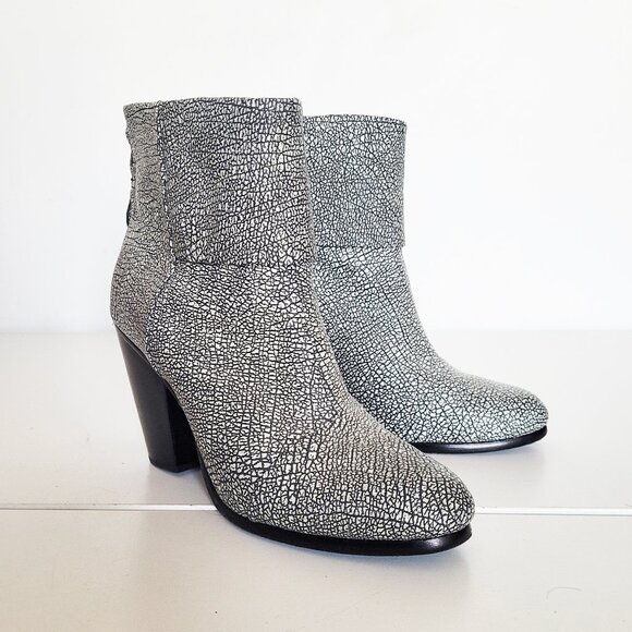 Rag & Bone Women Newbury Textured Leather Booties - Size EU 41 or US11 - Picture 1 of 11